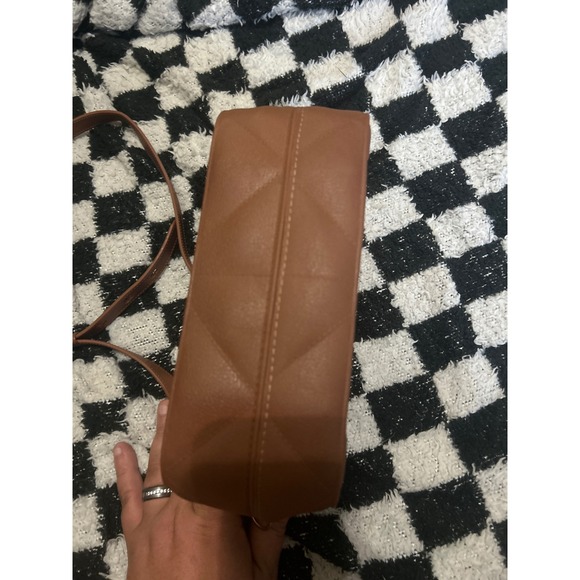 Quilted Crossbody Bag Brown SL Initial Purse Adjustable Strap Trendy Chic - Picture 3 of 4